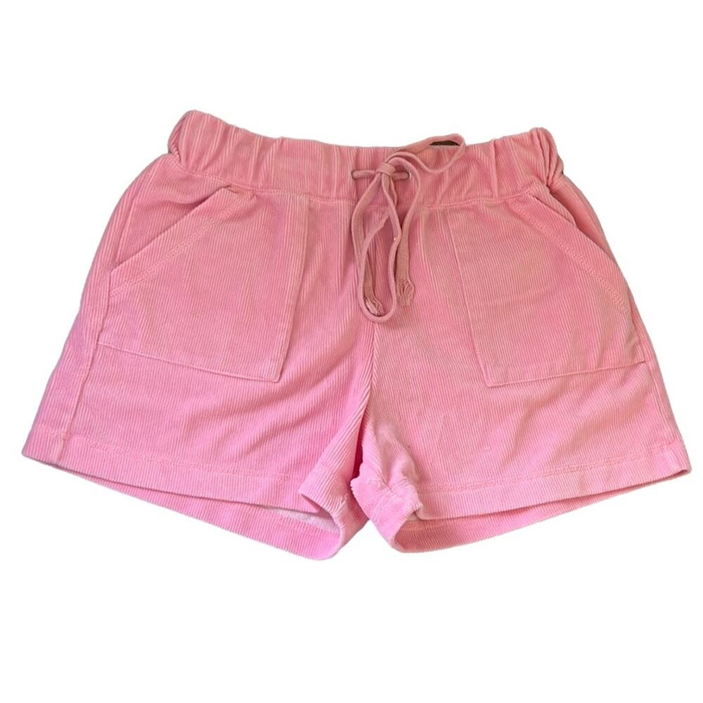 BNCI Athletique Pink Soft Rib Knit Higher Waist Drawstring Shorts